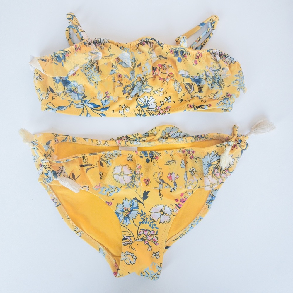 Next Direct Yellow floral Tropical girls Bikini - 5 yrs